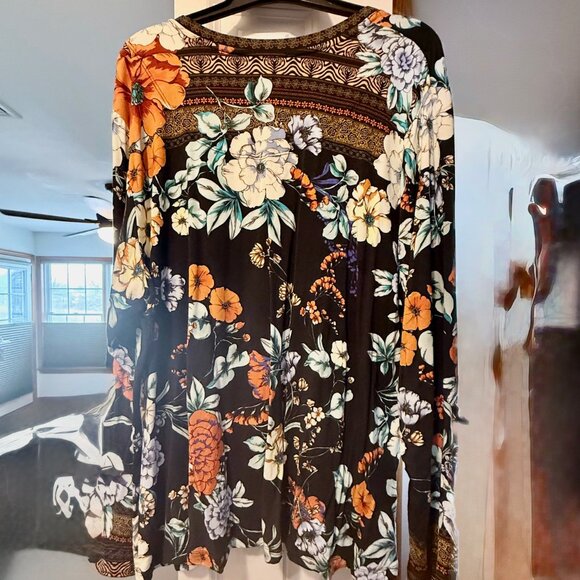 Johnny Was "Golden Spring" Swing Top 1X Floral Boho Comfy - Picture 5 of 5
